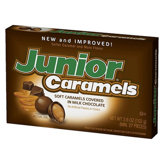 Junior Caramels 3.5oz Theater Box pack — full package