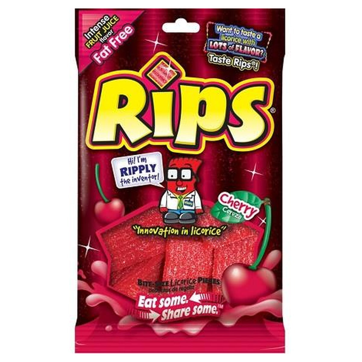 Rips Bites Cherry 4oz Peg Bag pack — full package