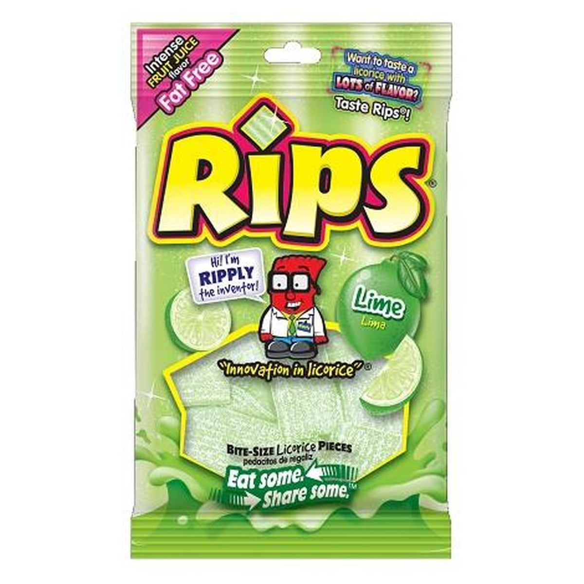 Rips Bites Lime 4oz Peg Bag pack — full package