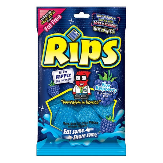 Rips Bites Blue Raspberry 4oz Peg Bag pack — full package