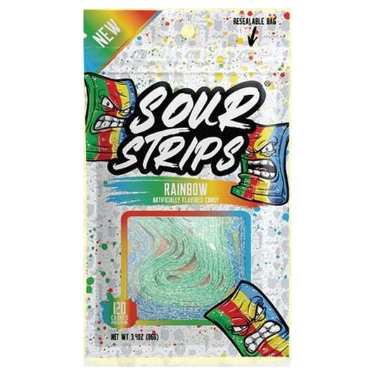 Sour Strips Rainbow 3.4oz Peg Bag pack — full package