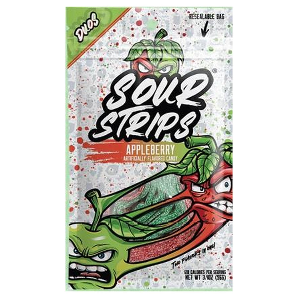 Sour Strips Appleberry 3.4oz Peg Bag pack — full package