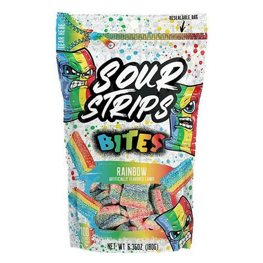 Sour Strips Bites Rainbow 6.35oz Peg Bag pack — full package