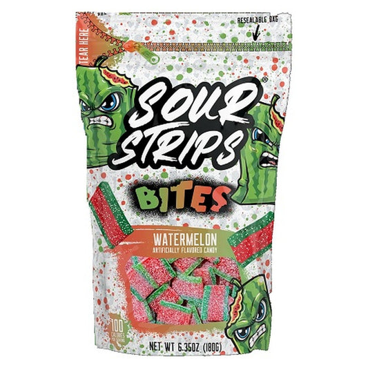 Sour Strips Bites Watermelon 6.35oz Peg Bag pack — full package
