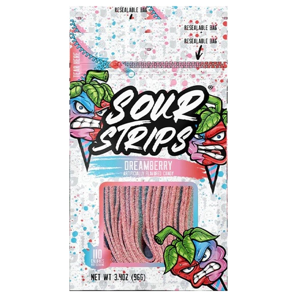Sour Strips Dreamberry 3.4oz Peg Bag pack — full package