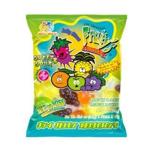 Din Don Fruity's Ju-C Jelly Bites Sweet & Sour 13oz pack — full package