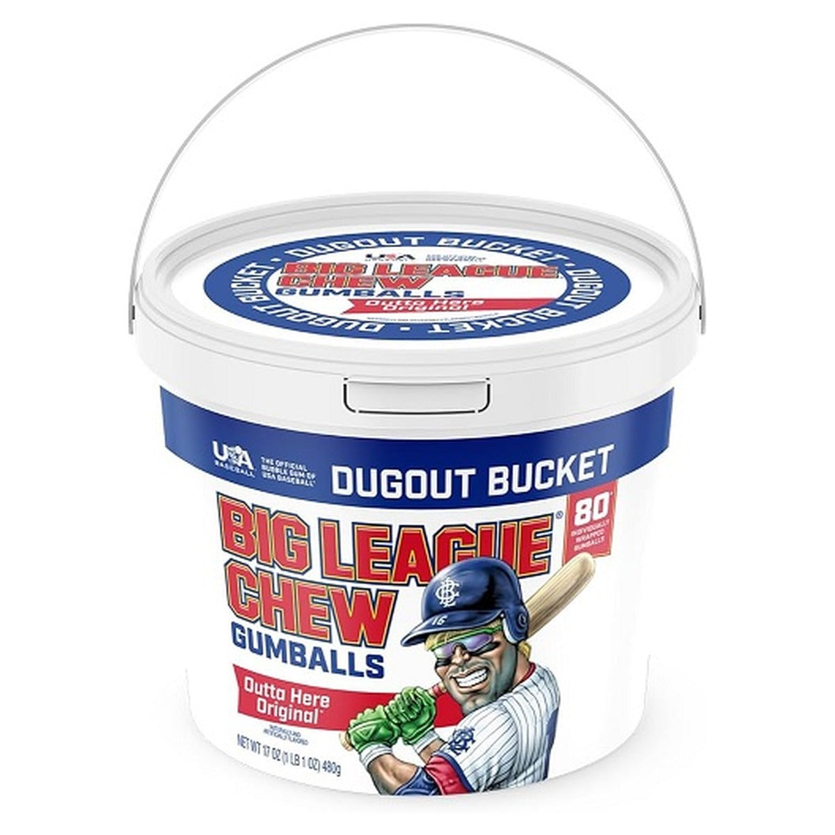 Big League Chew Gumballs Original Bucket 80ct — full package