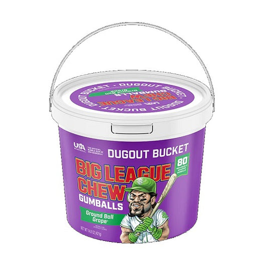 Big League Chew Gumballs Grape Bucket 80ct — full package
