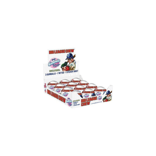 Big League Chew Baseballs Bubble Gum 0.53oz — Box of 12 display