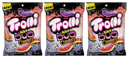 Trolli Sour Brite Duo Crawlers 4.25oz Peg Bags — 3-Pack