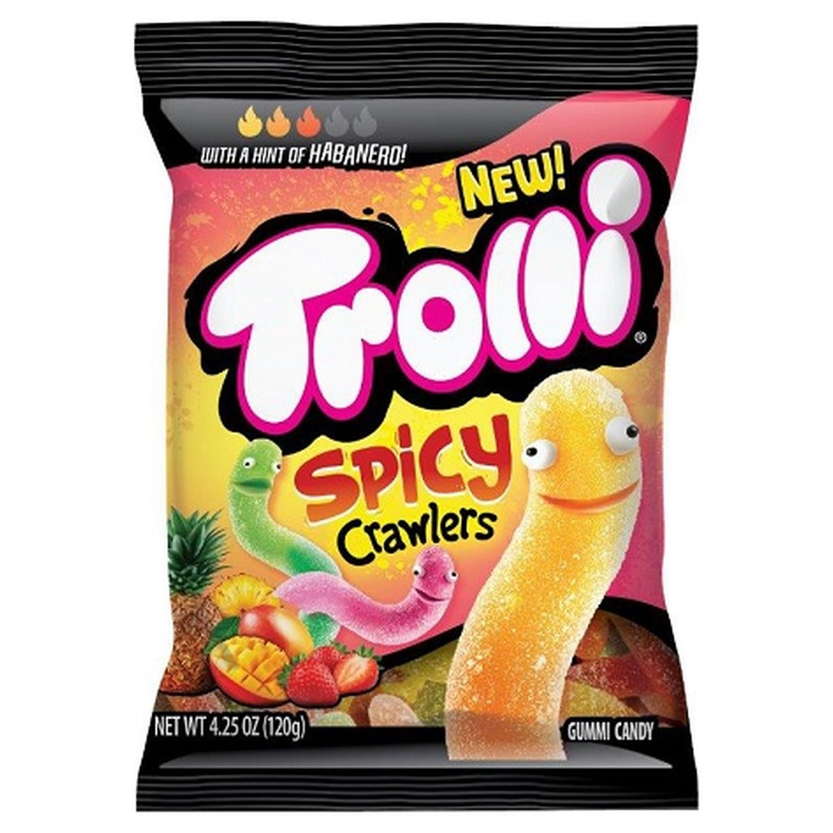 Trolli Spicy Crawlers 4.25oz Limited Edition Peg Bag pack — full package