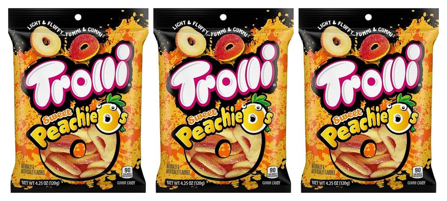 Trolli Peachie-O's 4.25oz Bags — 3-Pack