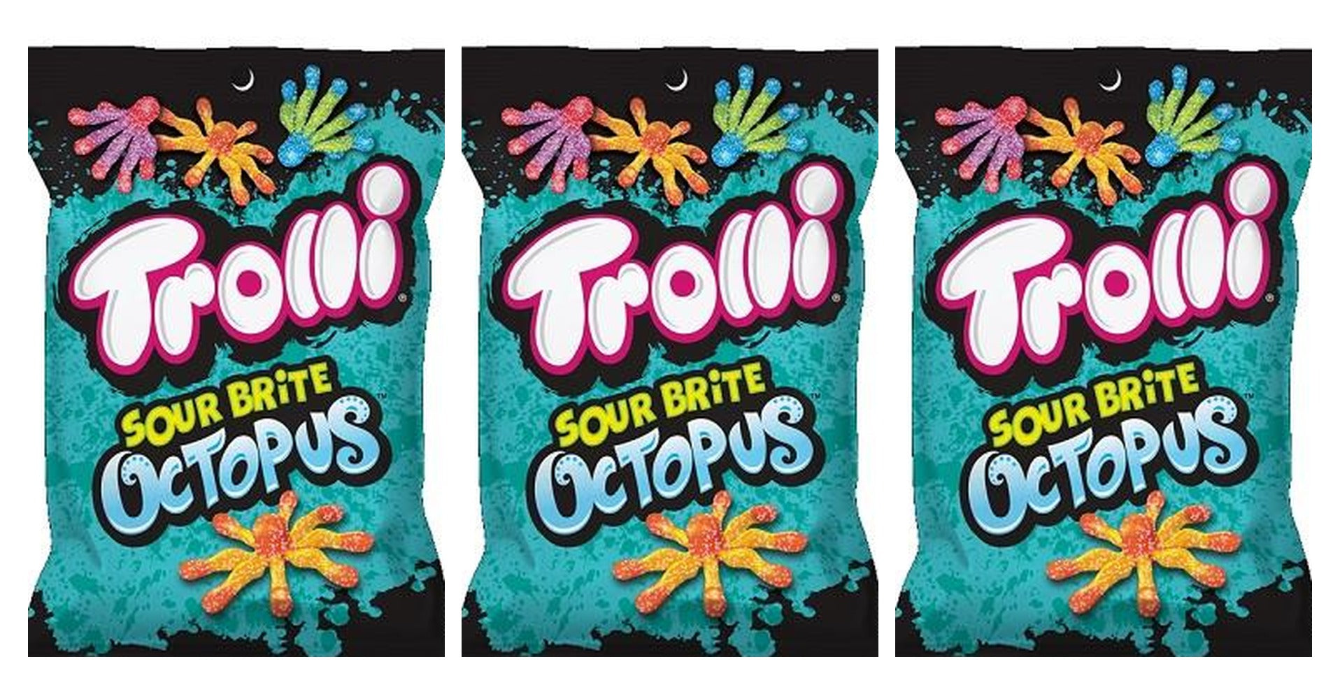 Trolli Sour Brite Octopus 4.25oz Bags — 3-Pack