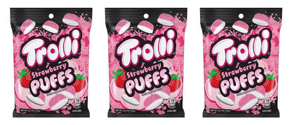 Trolli Strawberry Puffs 4.25oz Bags — 3-Pack
