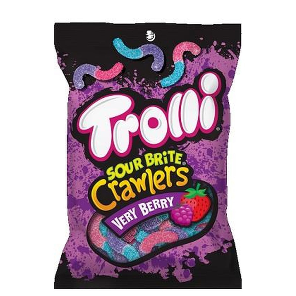 Trolli Very Berry Sour Brite Crawlers 5oz Peg Bag pack — full package
