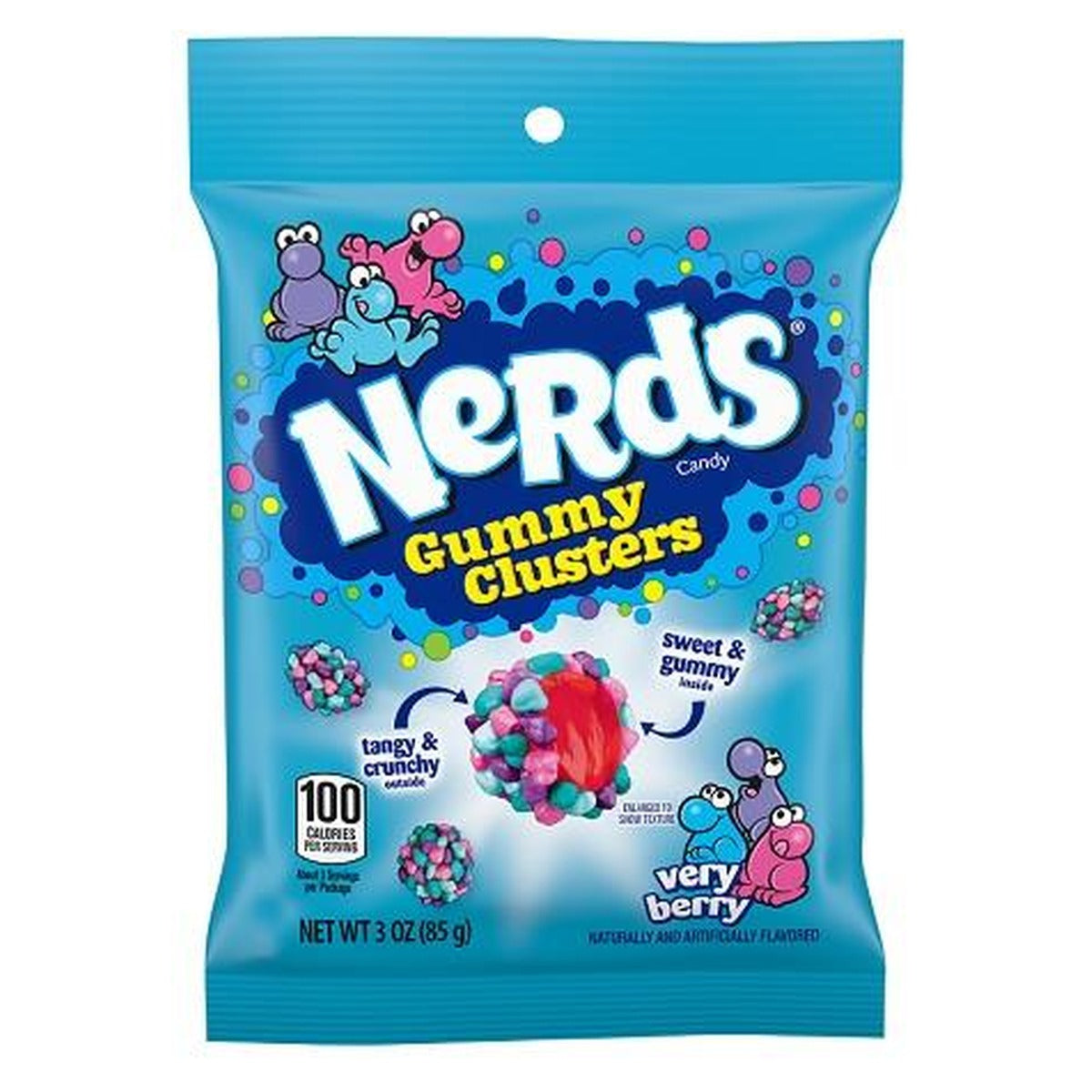 Nerds Gummy Clusters Very Berry 3oz Peg Bag pack — full package