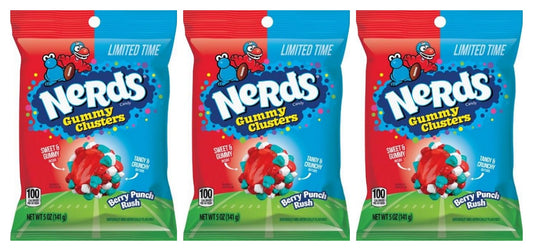 Nerds Gummy Clusters Berry Punch Rush 5oz Peg Bags — 3-Pack