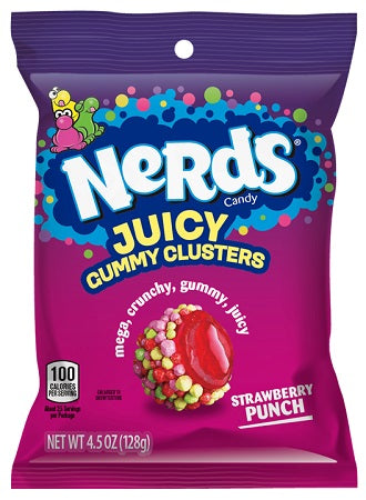 Nerds Juicy Gummy Clusters Strawberry Punch 4.5oz Peg Bags — pack