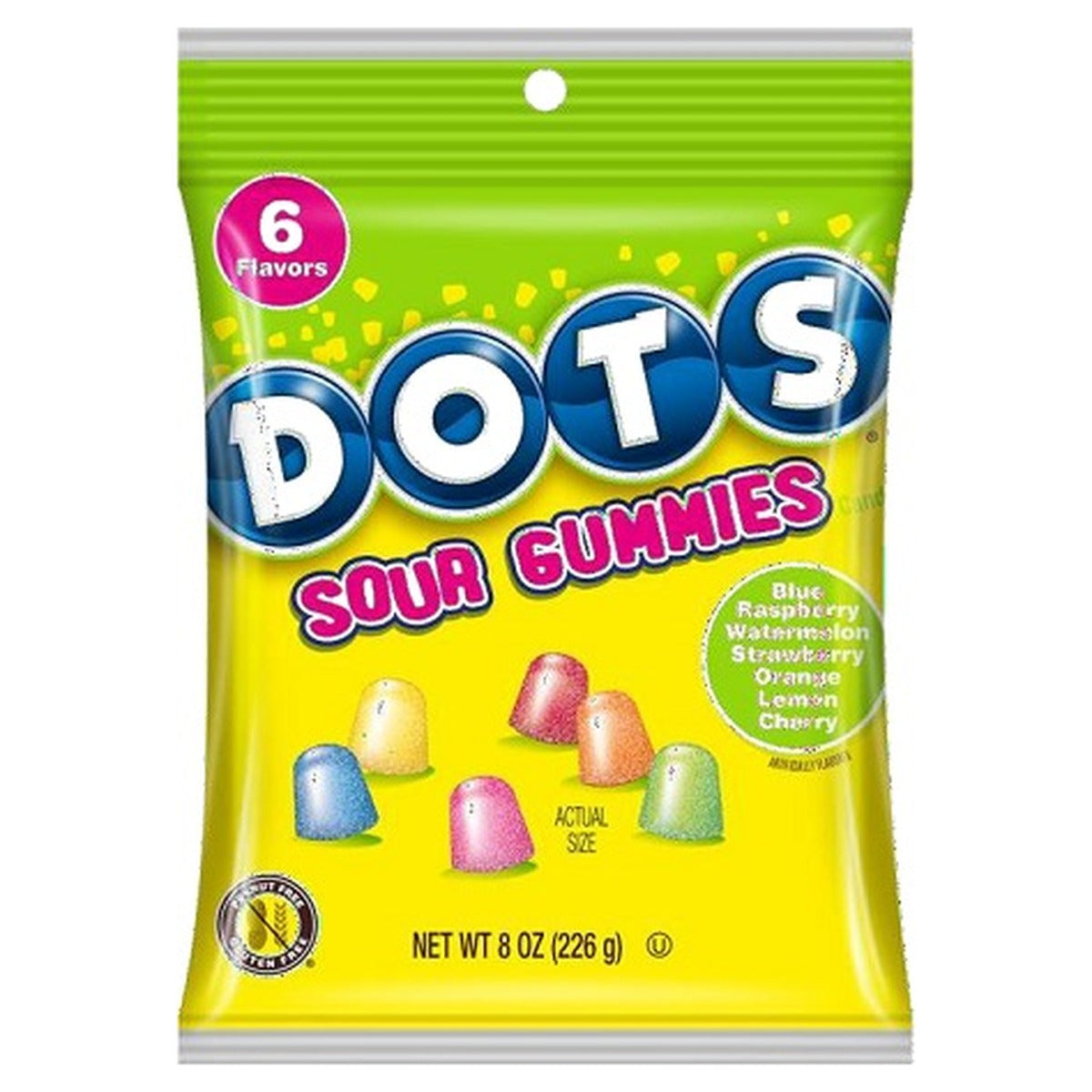 Dots Sour Peg Bag 8oz pack — full package