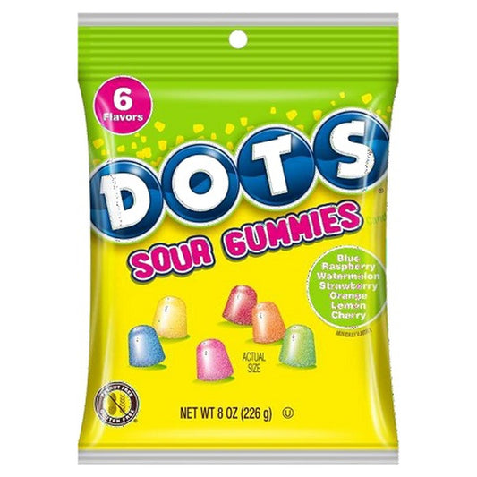Dots Sour Peg Bag 8oz pack — full package