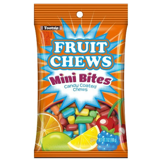 Tootsie Fruit Chews Mini Peg Bag 7oz pack — full package
