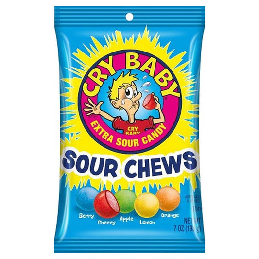 Cry Baby Sour Chews Peg Bag 7oz pack — full package