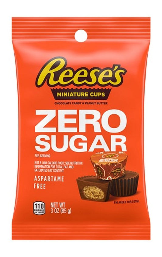 Reese's Zero Sugar Miniatures Peanut Butter Cups 3oz Bags — pack