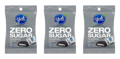 York Zero Sugar Dark Chocolate Peppermint Patties 3oz Bags — 3-Pack