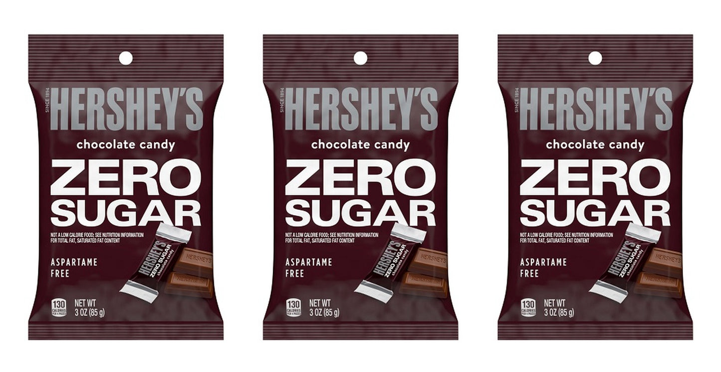 Hershey's Zero Sugar Milk Chocolate Candy 3oz Bags — 3-Pack