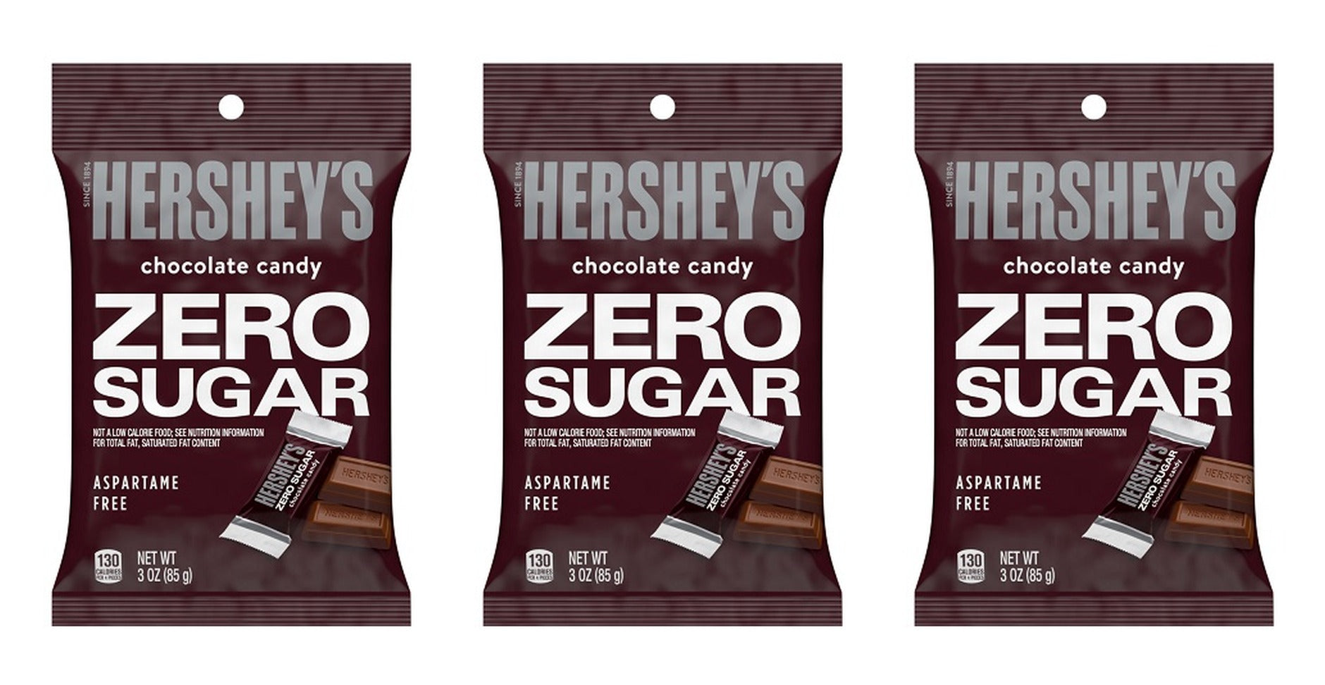 Hershey's Zero Sugar Milk Chocolate Candy 3oz Bags — 3-Pack