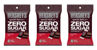 Hershey's SPECIAL DARK Zero Sugar Chocolate Candy 3oz Bags — 3-Pack