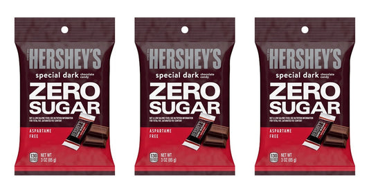 Hershey's SPECIAL DARK Zero Sugar Chocolate Candy 3oz Bags — 3-Pack