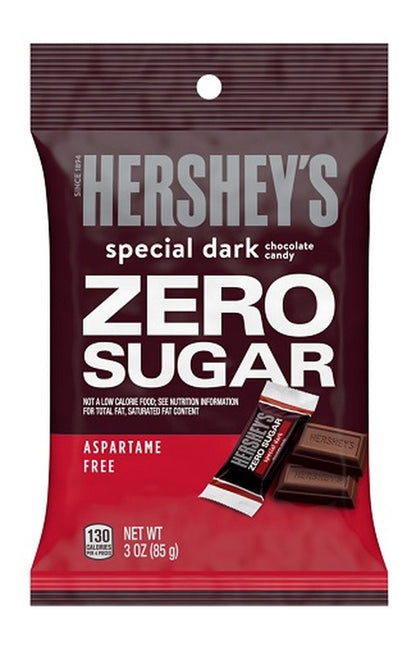 Hershey's SPECIAL DARK Zero Sugar Chocolate Candy 3oz Bags — pack