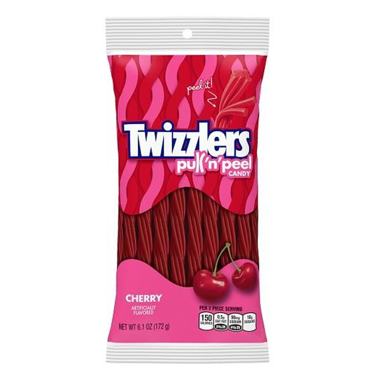 Twizzlers Cherry Pull 'n' Peel Peg Bag 6.1oz pack — full package