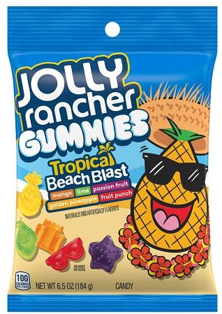 Jolly Rancher Gummies Tropical Beach 7oz Peg Bags — pack