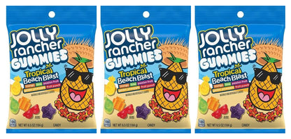 Jolly Rancher Gummies Tropical Beach 7oz Peg Bags — 3-Pack
