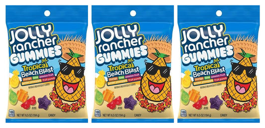 Jolly Rancher Gummies Tropical Beach 7oz Peg Bags — 3-Pack