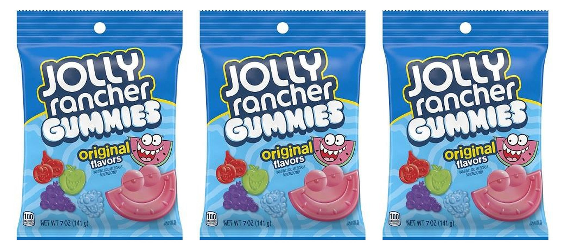 Jolly Rancher Gummies Original 7oz Peg Bags — 3-Pack