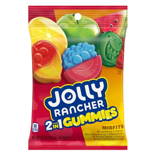 Jolly Rancher Gummies 2in1 Misfits 6.5oz Peg Bag pack — full package