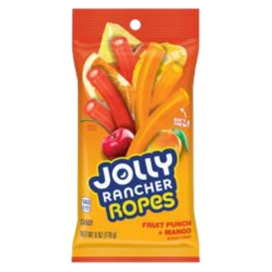 Jolly Rancher Ropes Fruit Punch & Mango Peg Bag 6oz — Case of 12