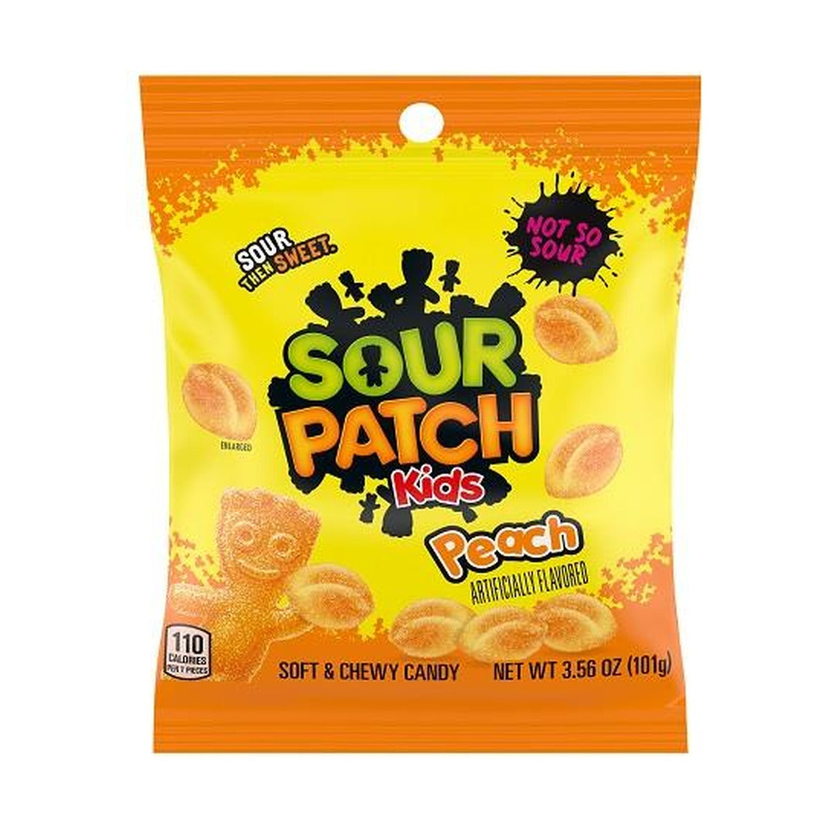Sour Patch Kids Peach 3.56oz Peg Bag pack — full package