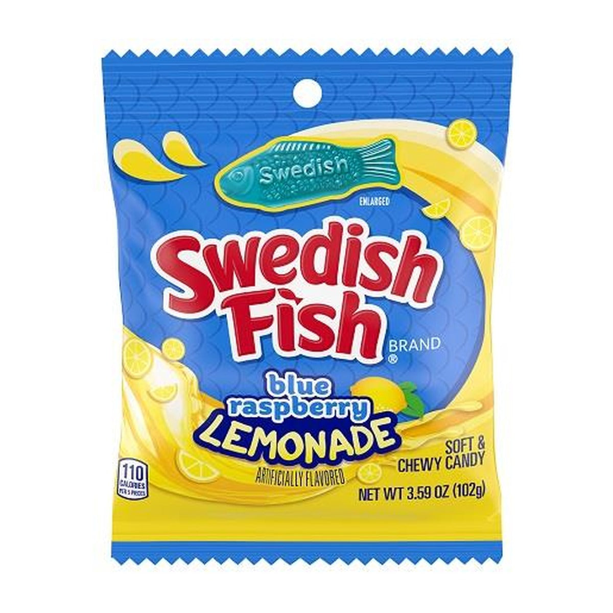 Swedish Fish Blue Raspberry Lemonade 3.59oz Peg Bag pack — full package