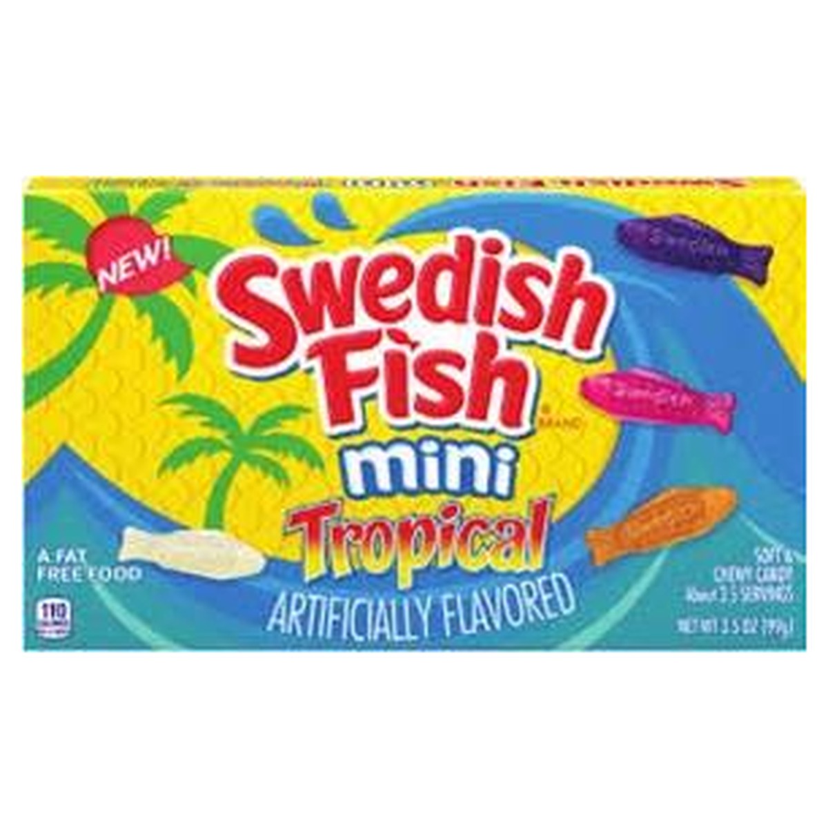 Swedish Fish Mini Tropical 3.5oz Theater Box pack — full package