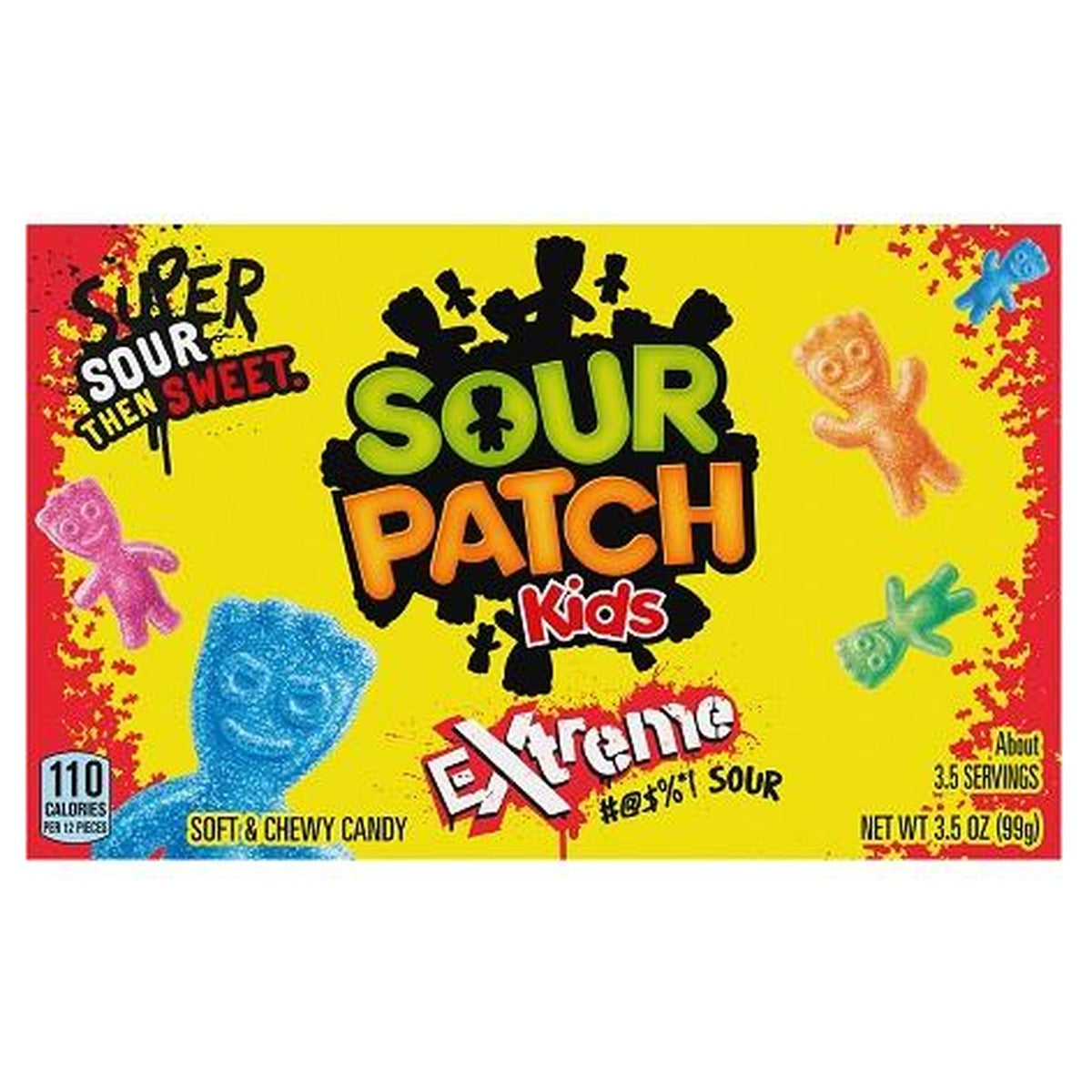 Sour Patch Kids Extreme 3.5oz Theater Box pack — full package