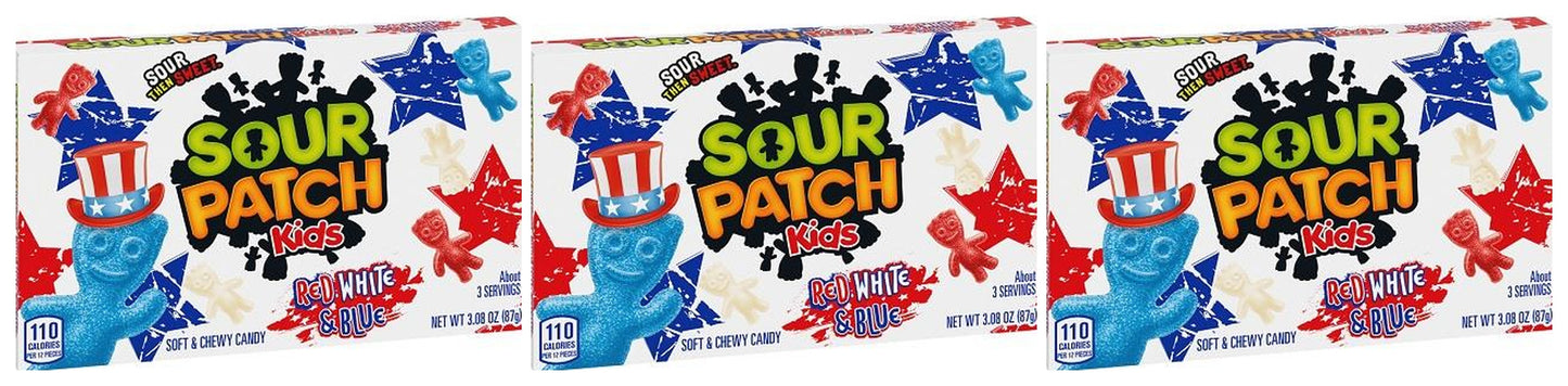 Sour Patch Kids Red White & Blue 3.1oz Theater Boxes — 3-Pack