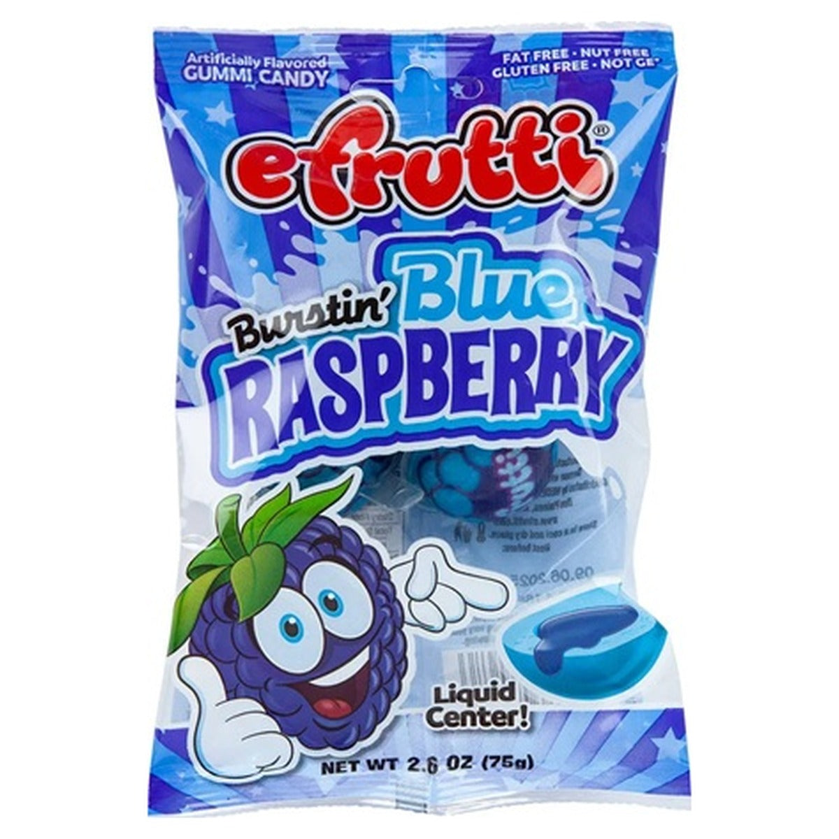 e.frutti Burstin' Blue Splash 2.6oz Peg Bag pack — full package