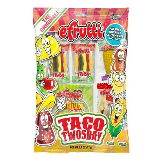 e.frutti Taco Twosday Gummy 2.7oz Peg Bag pack — full package