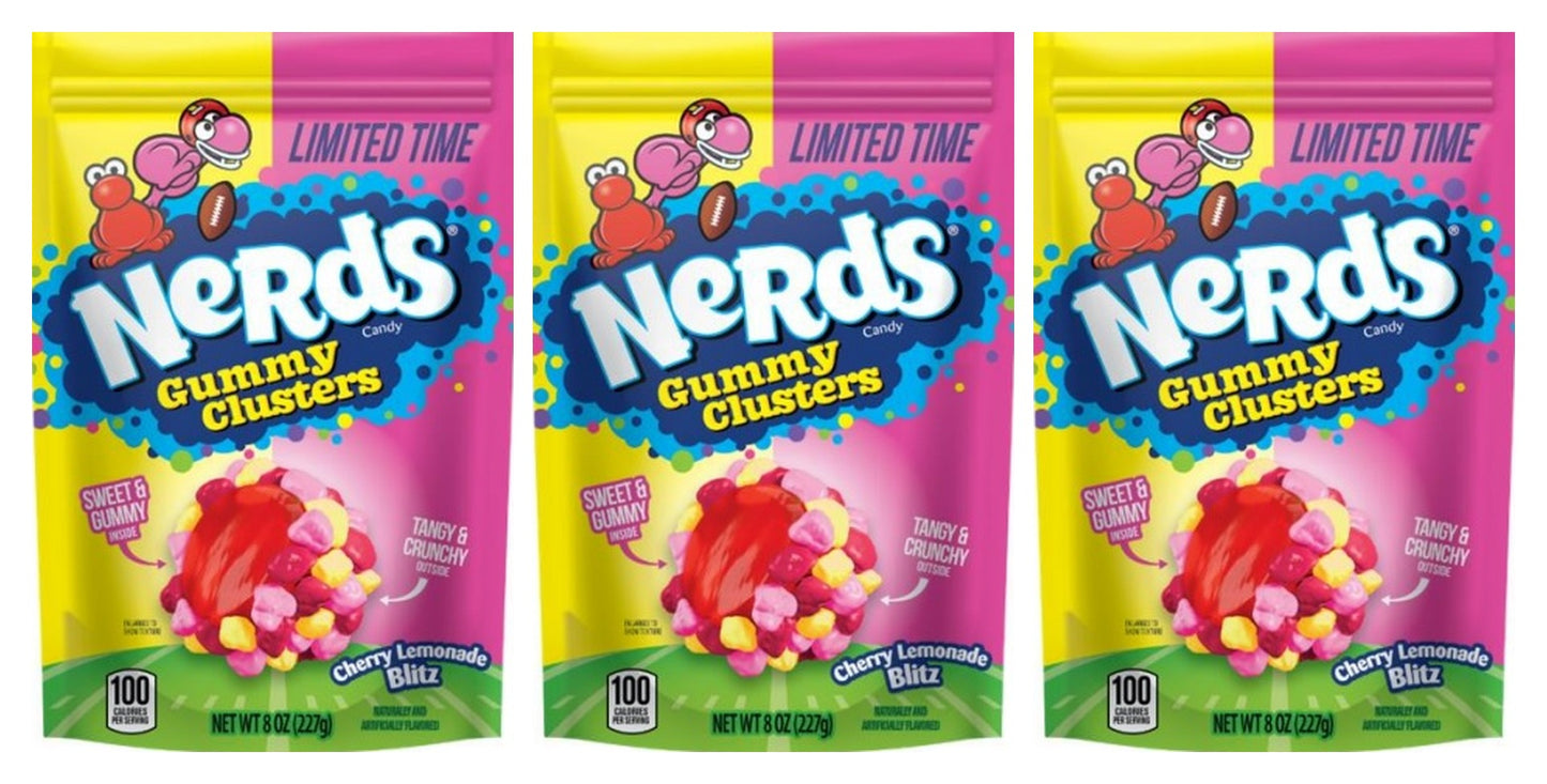 Nerds Gummy Clusters Cherry Lemonade Blitz 8oz Bags — 3-Pack