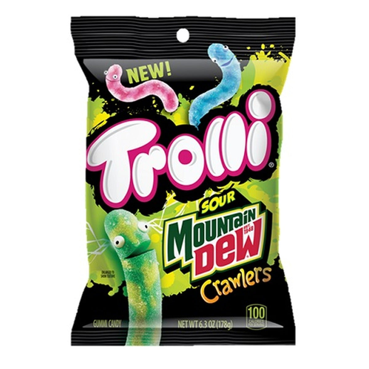 Trolli Sour Mountain Dew 6.3oz Bag pack — full package