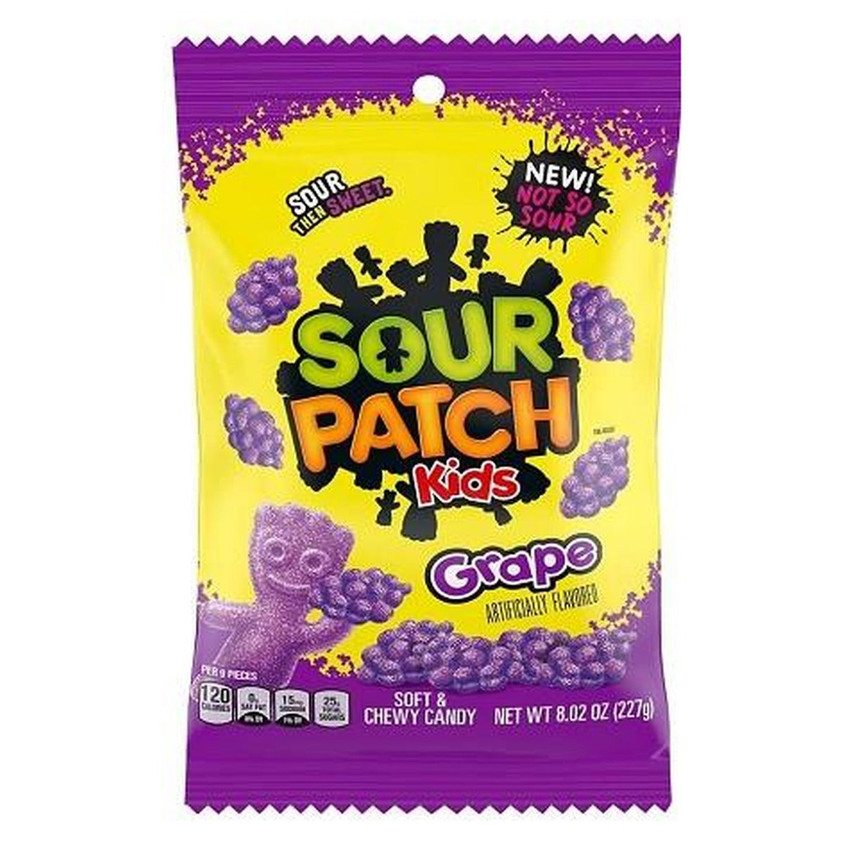 Sour Patch Kids Grape 8.02oz Peg Bag pack — full package